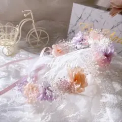 花冠　花かんむり　ベビー キッズpurple pink