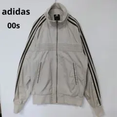 00s adidas アディダス ジャケット ベージュ　古着　L 万国旗タグ