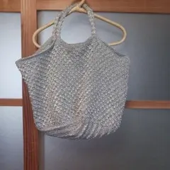 コットン竹手持ち 手編みセカンドバッグ | Mercari
