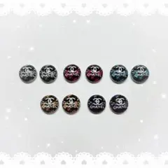 ネイルパーツ 10個 ／ ロゴ 半球