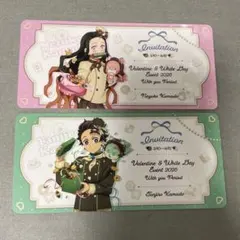 鬼滅の刃 tea time 招待状風チケットカード 栗花落カナヲ 胡蝶しのぶ