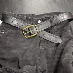 黒 ブラック細ベルト ウエスタンベルト ヴィンテージ アメカジ y2k