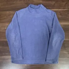 UNIQLO リブフリースハイネックカットソー140 パープル