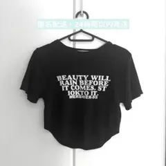 XOXO kisskiss ロゴプリント 半袖Tシャツ ブラック 黒