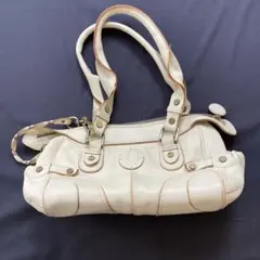 CHARLES JOURDAN レザー ショルダーバッグ アイボリーのサムネイル