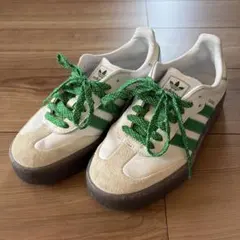 adidas SAMBA ホワイト グリーン スニーカー 23.0cm