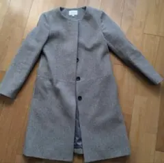 BEAUTY & YOUTH グレー ノーカラーコート S