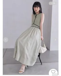 リリーブラウン　ラインニットドッキングワンピース MNT