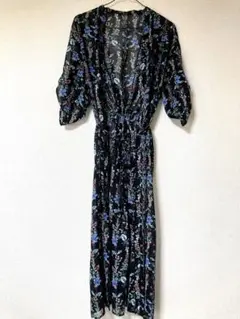 Vis フラワープリント ロングワンピース