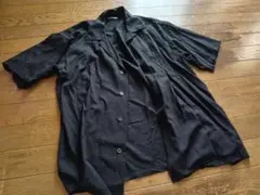 黒 半袖 ボタンシャツ UNIQLO