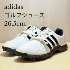 アディダス ゴルフシューズ 26.5cm 白 黒 スパイク TRAXION