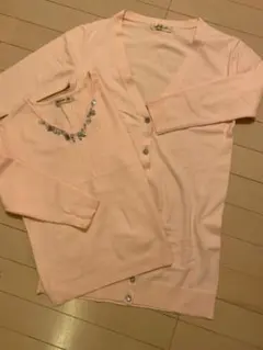 アプワイザーリッシェ☆ロングカーディガン×ビジューニット アンサンブル