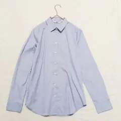 【ユニクロ】スーピマコットンストレッチストライプシャツ（M）長袖 シンプル 綿のサムネイル