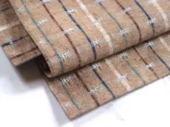 変わり織り紬八寸名古屋帯（格子文）全通総柄　正絹美品 楽天市場】【お仕立て付き】博多織 協和織工場 謹製 八寸名古屋