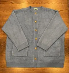 LOWRYSFARM ブルーニットカーディガン