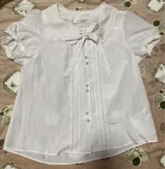 Ank Rouge ホワイトブラウス リボン付き