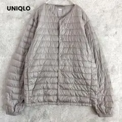 UNIQLO　ユニクロ　軽量　ダウンジャケット　グレー　アウター　メンズ L