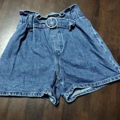 GU デニム ベルト付き ハーフパンツ 150