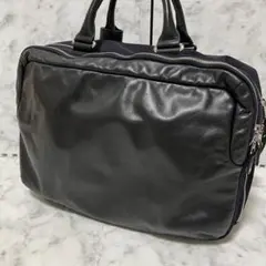 大容量　2WAYビジネスバッグ リュック　ネイビー　ブラック レザー　ナイロン