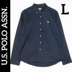 U.S. POLO ASSN. ボタンダウン 長袖シャツ ネイビー L