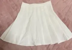 ホワイト プリーツ ミニスカート M