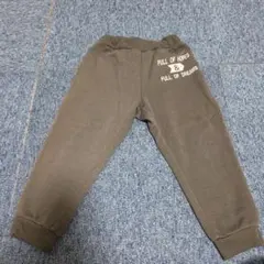 ロゴプリント ロングパンツ ウエストゴム 裏起毛
