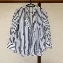 パールボタン ストライプ 長袖シャツ ブラウスのサムネイル
