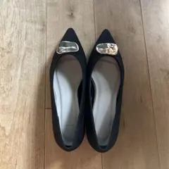 ブラックポインテッドトゥパンプス 23.5cm
