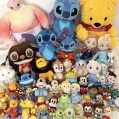 【Disney】ミッキー　スティッチ　プーさん　アナ雪他　ぬいぐるみまとめ50点