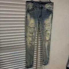 mnml ミニマル クラッシュ ダメージ スキニー 32 インチ