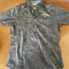 Callaway 花柄ポロシャツ グレー
