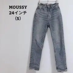 マウジー　デニム　ジーンズ　ストレッチ　テーパード　牛革　24インチ　Ｓ