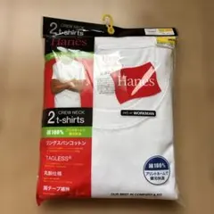 Hanes ワークマン　クルーネックTシャツ 2枚組 ホワイト Lのサムネイル