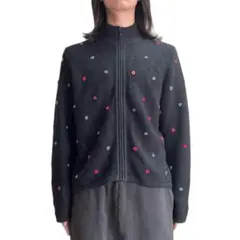 90s archive pattern drivers knit blouson