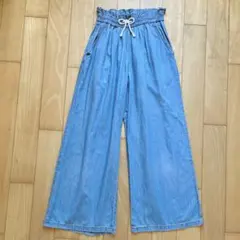 GU 150 ワイドパンツ　ライトデニム