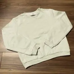 H&M キッズ スウェット トレーナー 裏起毛 無地 ミントグリーン 140