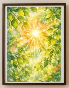 【水彩画アート】葉隙れのひかり 2L版写真用紙
