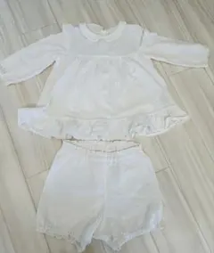 メゾピアノ　ホワイトフリルワンピース 80 おまけ付き