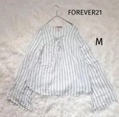 FOREVER21 ベルスリーブ 長袖シャツ M ホワイト エスニック リゾートのサムネイル