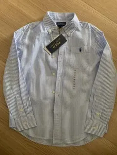 Polo Ralph Lauren 子供用ポロシャツ 7号 青と白のストライプ