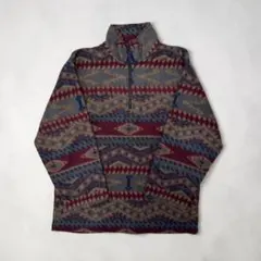90s ネイティブ柄 ハーフジップ フリースジャケット VINTAGE 古着