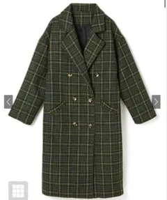 ダークグリーンチェック ダブルブレストコート