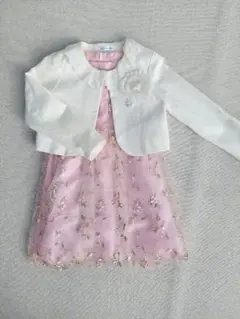 入学式女の子スーツ 刺繍チュールワンピース＆ポンチボレロ アンサンブル