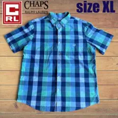 00s US古着 CHAPS RALPH LAUREN チェック半袖シャツ XL