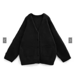 GRL Vネックオーバーニットカーディガン[mh82] ブラック