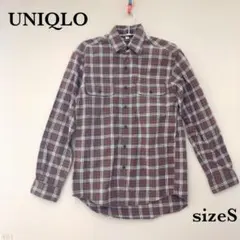 美品❗️ユニクロ『UNIQLO』コットンシャツ【S】黒×赤×白 チェック