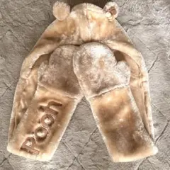 ディズニー　プーさん フード付きマフラー