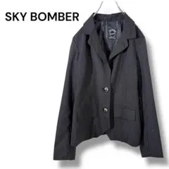 スカイボンバー ジャケット L ピンストライプ ブラック テーラード