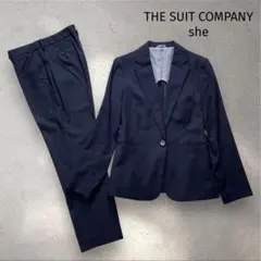 美品✨THE SUIT COMPANY she ネイビー　パンツスーツ