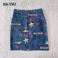BA-TSU バツ 総柄デニムミニスカート ラメ　Y2K 平成　vintage